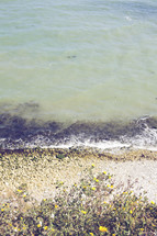 tide washing onto a shore 