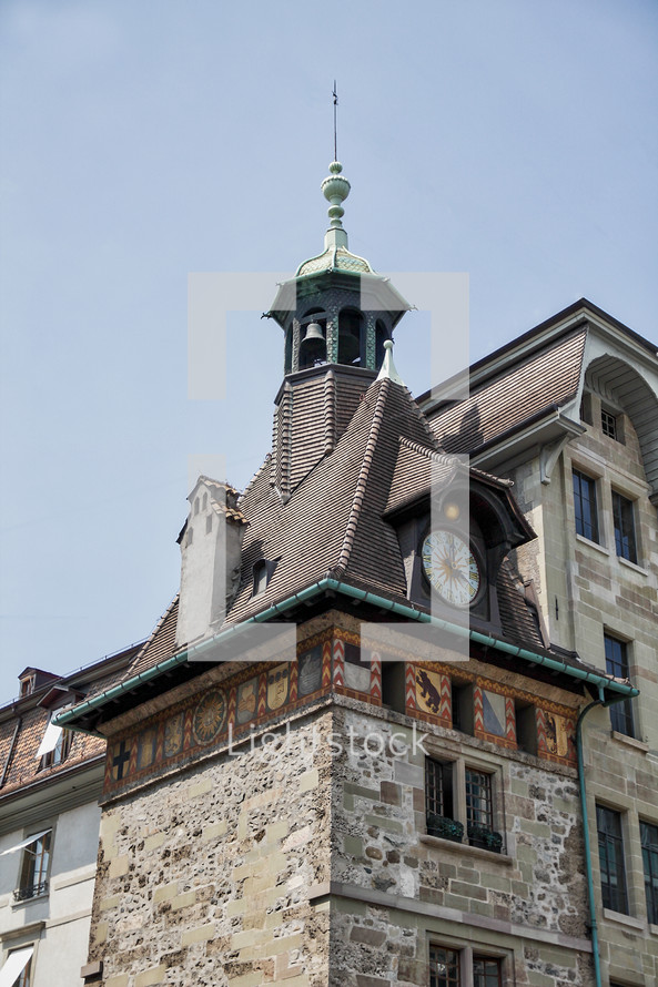 clock tower in Switzerland 