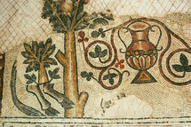Mosaic with evidence of iconoclasm, removal of depiction of animals