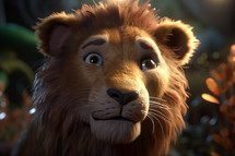 Cute Lion in 3D style