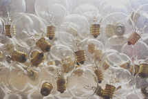 large pile of lightbulbs