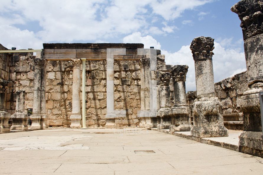 The synagogue in Capernaum, Israel.