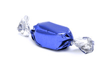 blue wrapped foil hard candy 
