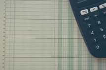 calculator on a finance spreadsheet 