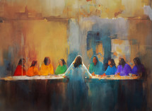 Jesus sits at the table with everyone