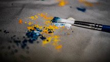 paints and paint brush 