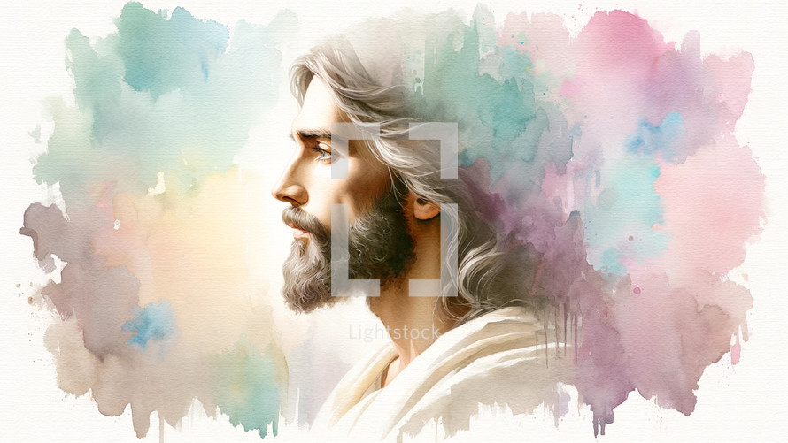 Jesus Portrait in Watercolor
