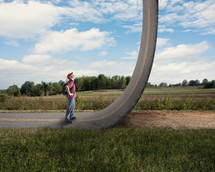 curved road leading to the heavens 