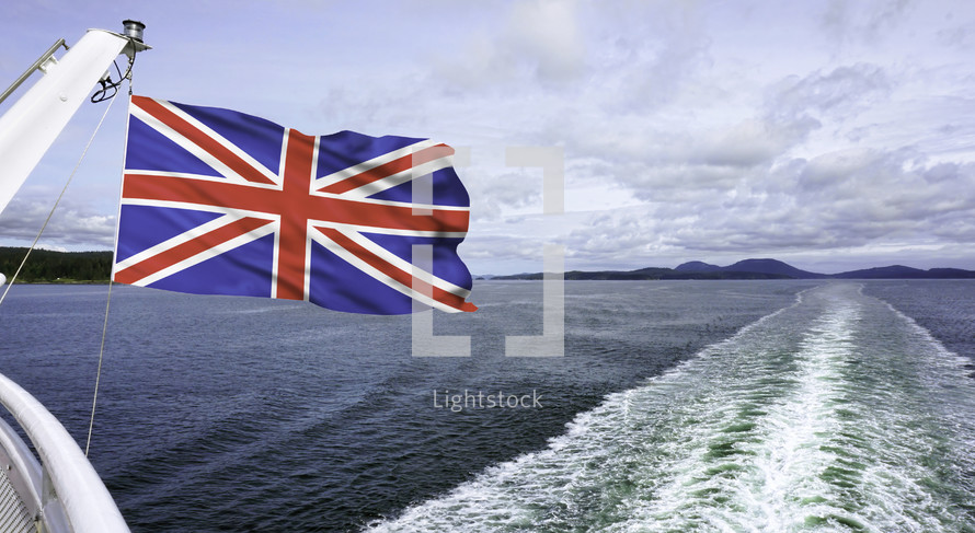 British flag on a boat 