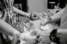 a newborn baby in the hospital 