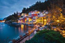 Colorful Italian village by the lake