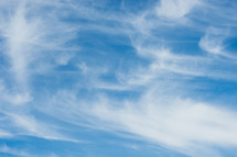 swirling clouds in a blue sky