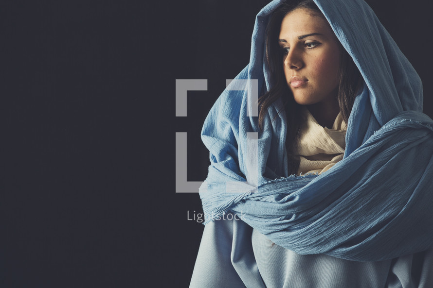 Mary in a blue shroud 