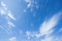 blue sky with white clouds in a summer sky