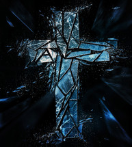 shattered glass cross