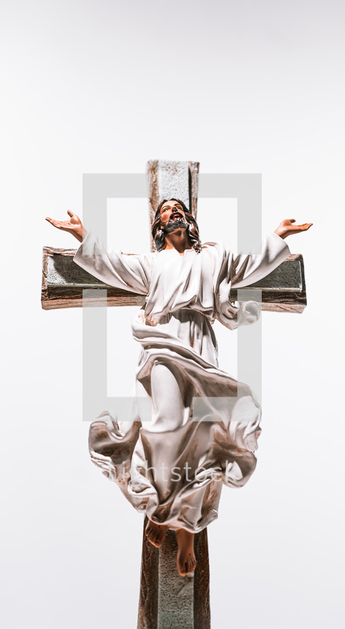Crucifix on a white background