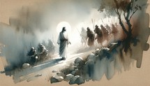 The Arrest of Jesus Christ. Passion Friday. Life of Christ. Watercolor Biblical Illustration