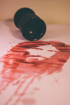 painting of Jesus made out of wine 