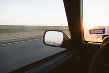 looking in the rearview mirror 