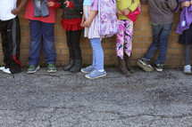 kids standing in line at school