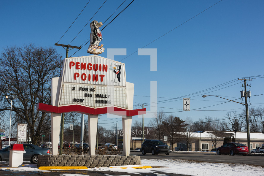 Penguin Point, an American drive-in diner.
