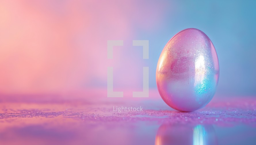 Easter egg on a pastel background. Happy Easter concept.