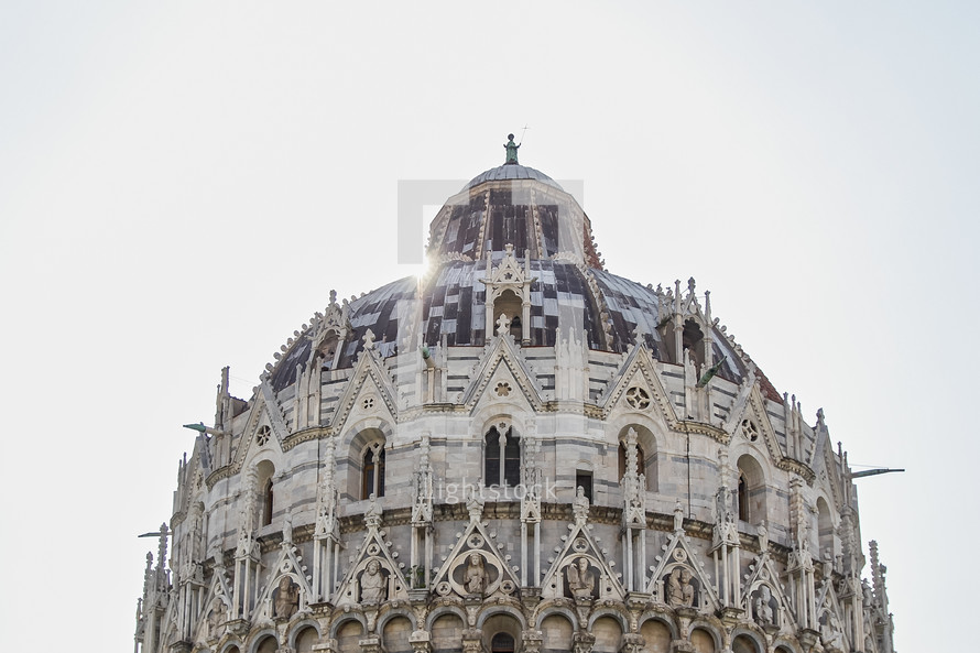 ornate dome on a cathedral in Pisa, Italy