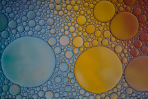 multi colored oil circles on the water, abstract background