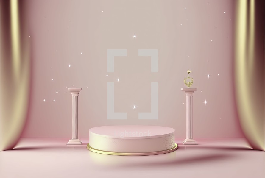 Luxury background with pink podium element