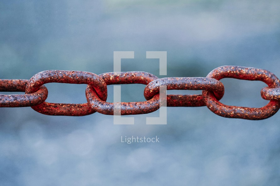 abandoned old rusty fence chain