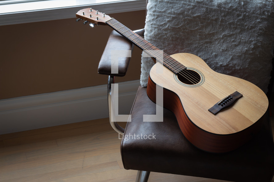 guitar on a chair 