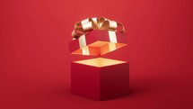 Opening gift box, festivals and celebrations, 3d rendering.
