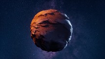 Planet in the outer space, 3d rendering.
