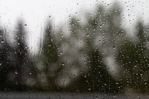 rain on window glass 