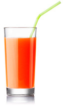 glass of juice and straw 