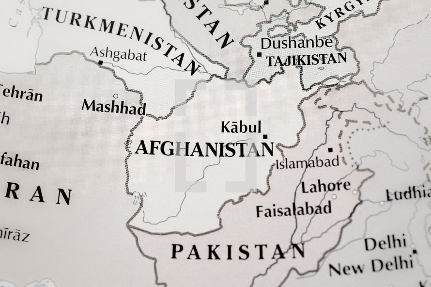 map of Afghanistan, Pakistan, Iran 