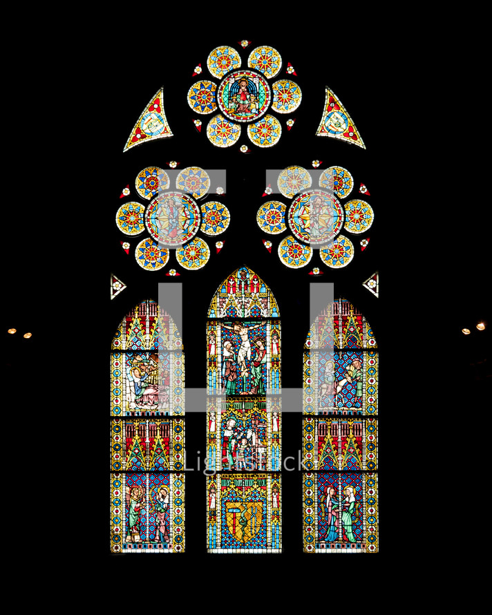 detailed stained glass window 