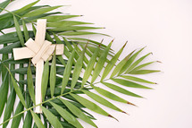 cross and palm fronds 