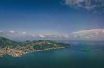Arial view of Cap Haitian, Haiti. 