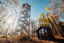Sightseeing Tower in Brezno: Autumn Scenery of Beautiful Forest in Horehronie Region