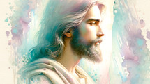 The Portrait of Christ in Easter Watercolor