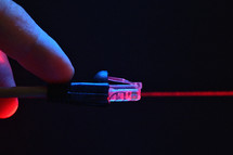Lan Cable Is Connecting Internet and Red Laser