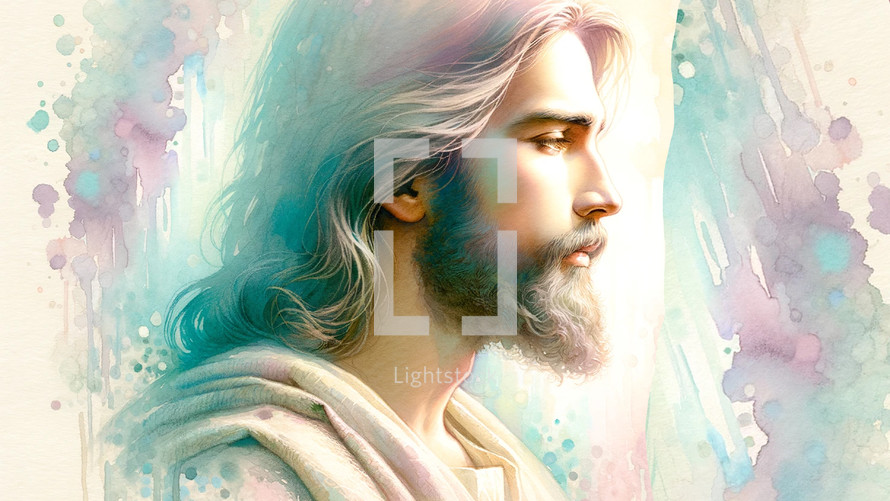 The Portrait of Christ in Easter Watercolor