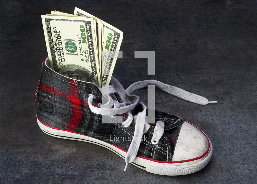 cash in a sneaker 