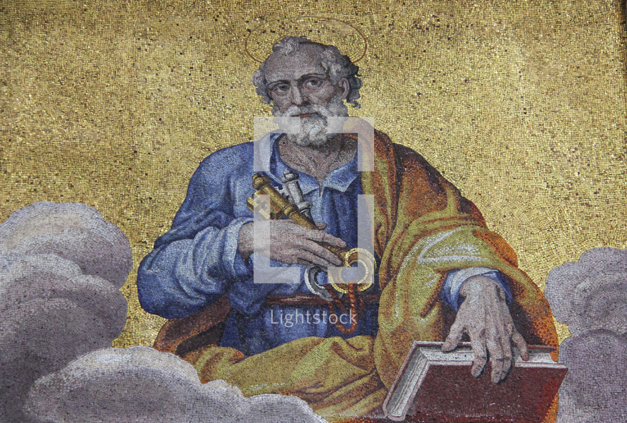 Mosaic depiction of Peter with the Keys of the Kingdom