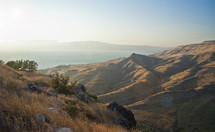 Mountains in Israel overlooking the sea of Galilee