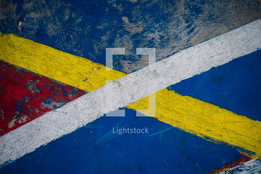 red, blue, yellow, and white abstract background 