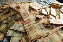 stack of cash in India 