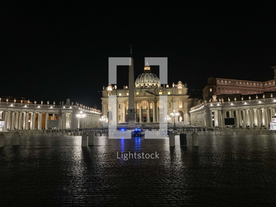 St Peter's Square at night 