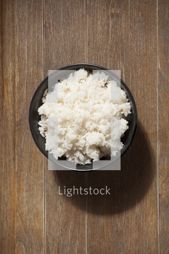 bowl of rice on a table